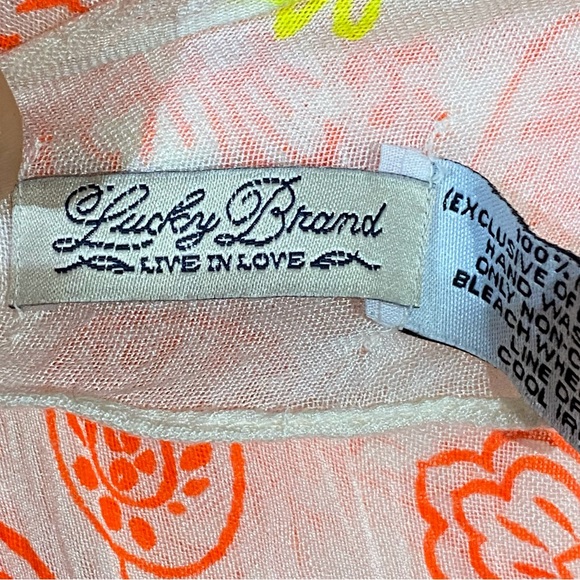 Lucky Brand Scarf White,Orange & green.Like New. - Picture 2 of 8